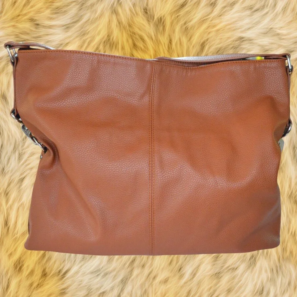 Jewell by Thirty-One Fashion Games Cognac Woods Pebble Purse Hobo Shoulder Bag